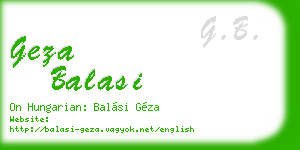 geza balasi business card