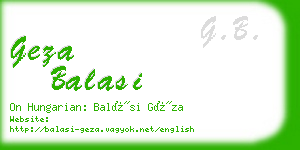 geza balasi business card